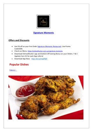10% Off - Signature Moments Indian restaurant Woolloongabba, QLD