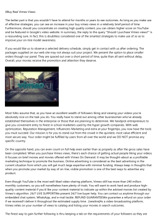 Everything You've Ever Wanted to Know About buy real vimeo views