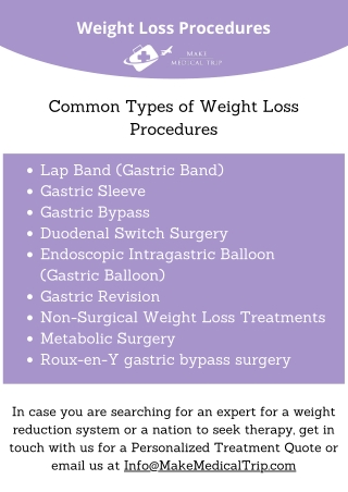 Best and Affordable Weight Loss Surgery Abroad :Make Medical Trip