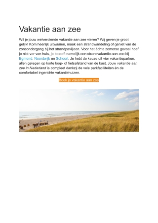 Vakantie aan zee