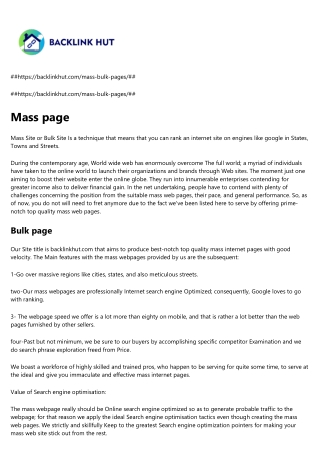 Bulk page