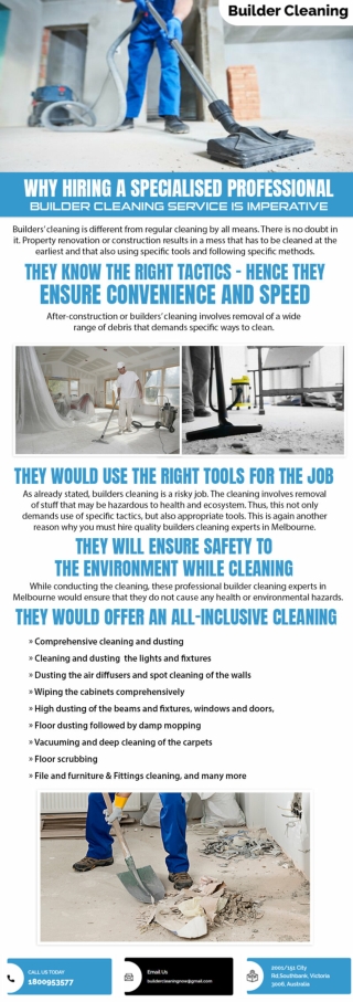 WHY HIRING A SPECIALISED PROFESSIONAL BUILDER CLEANING SERVICE IS IMPERATIVE?