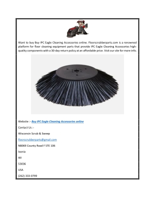 Buy IPC Eagle Cleaning Accessories Online  Floorscrubberparts.com