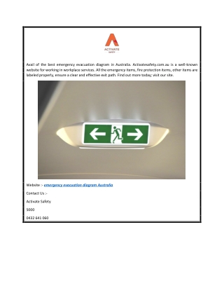 Emergency Evacuation Diagram Australia  Activatesafety.com.au