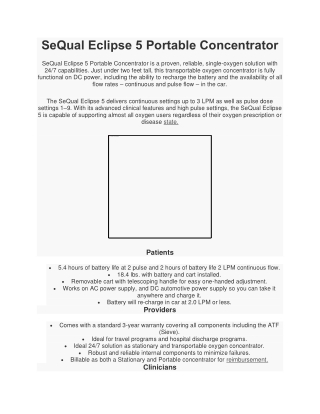 Portable Concentrator