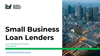 Small Business Loan Lenders
