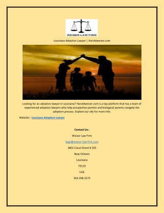 Louisiana Adoption Lawyer | Haroldweiser.com