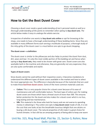 How to Get the Best Duvet Cover