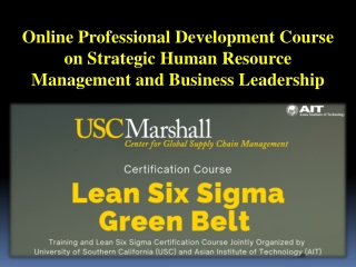 Online Professional Development Course on Strategic Human Resource Management and Business Leadership