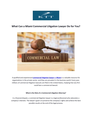 What Can a Miami Commercial Litigation Lawyer Do for You?