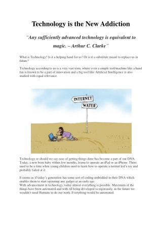 Technology is the New Addiction