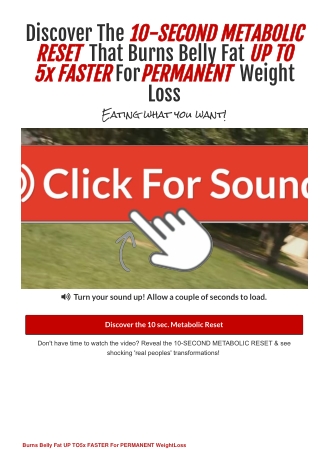Burns Belly Fat UP TO 5x FASTER For PERMANENT Weight Loss