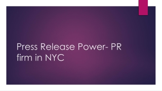 Press Release Power- PR firm in NYC