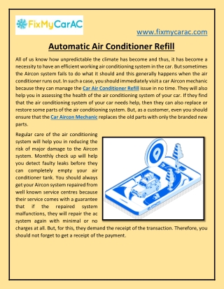 Automatic Air Conditioner Refill