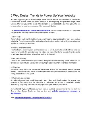 5 Web Design Trends to Power Up Your Website