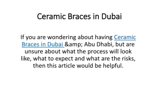 Ceramic Braces in Dubai