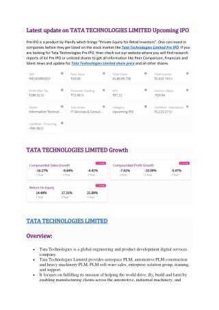 TATA TECHNOLOGIES Upcoming IPO