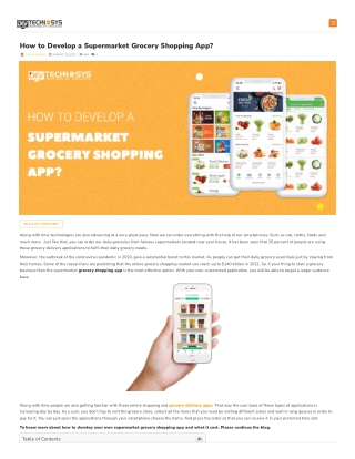 How to Develop a Supermarket Grocery Shopping App