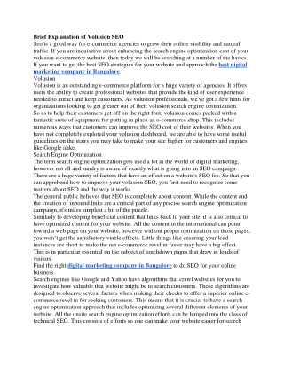 Brief Explanation of Volusion SEO