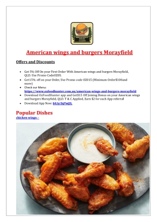 American WIngs and Burgers Restaurant Morayfield, QLD - 5% off