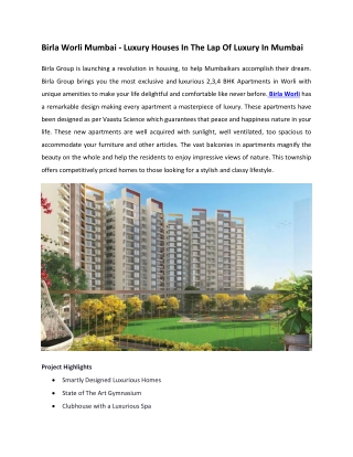 Birla Worli Mumbai - Luxury Houses In The Lap Of Luxury In Mumbai