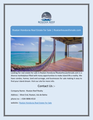 Roatan Honduras Real Estate for Sale | Roatanhousesforsale.com