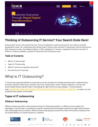 Thinking of Outsourcing IT Service? Your Search Ends Here!