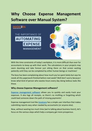 Why Choose Expense Management Software over Manual System?