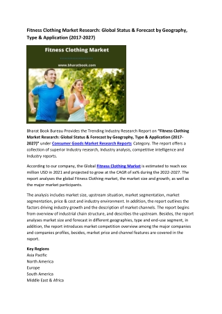 Global Fitness Clothing Market Research Report 2021-2027