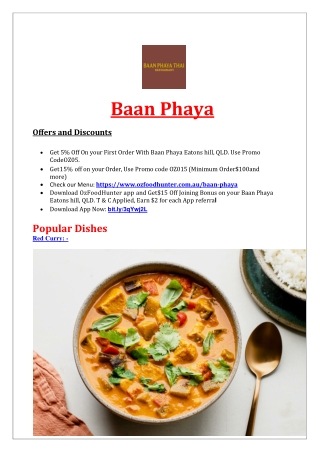 5% OFF - Baan Phaya Thai Eatons hill takeaway, Qld