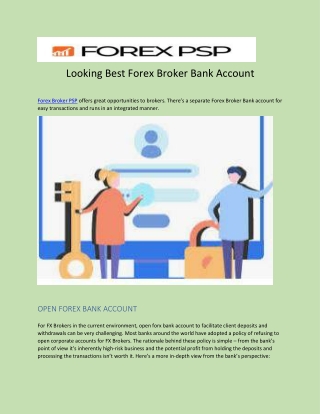 Looking Best Forex Broker Bank Account