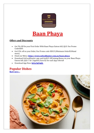5% OFF - Baan Phaya Thai Eatons hill takeaway, Qld