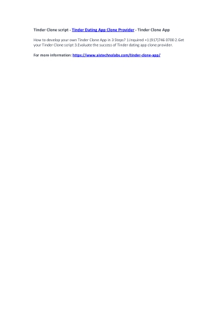 Tinder Clone script - Tinder Dating App Clone Provider - Tinder Clone App