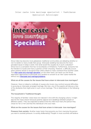Inter caste love marriage specialist