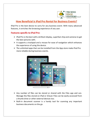 How Beneficial is iPad Pro Rental for Business Events?