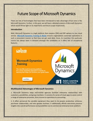 Future Scope of Microsoft Dynamics