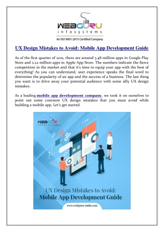 UX Design Mistakes to Avoid Mobile App Development Guide