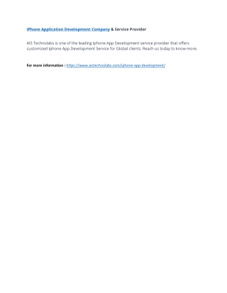 Iphone Application Development Company - Apple App Development Company