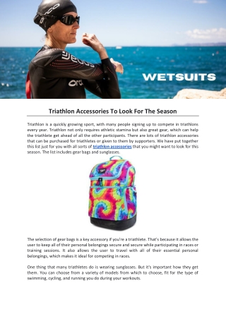 Triathlon Accessories To Look For The Season