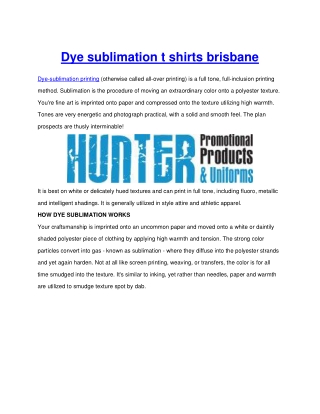 Dye sublimation t shirts brisbane