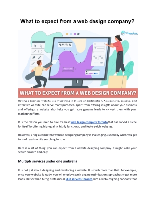 What to expect from a web design company?