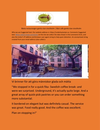 Bästa restaurangen gamla stan stockholm | Bäst cafe gamla stan stockholm