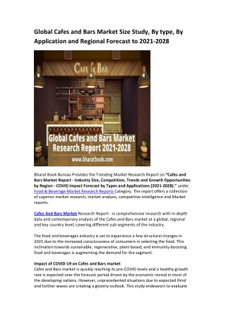 Global Cafes and Bars Market Size Study