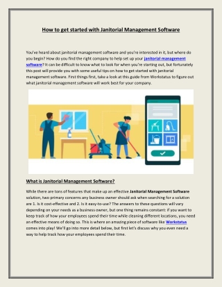 How to get started with Janitorial Management Software