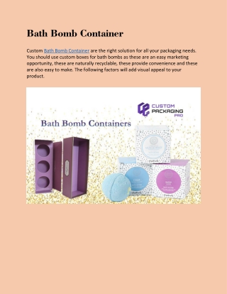Bath Bomb Container