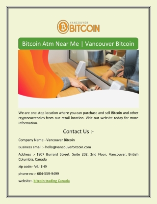 Bitcoin Atm Near Me | Vancouver Bitcoin