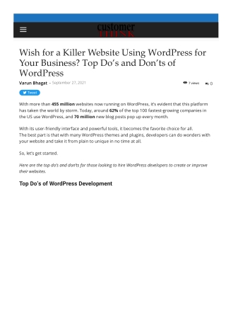 Wish for a Killer Website Using WordPress for Your Business? Top Do’s and Don’ts