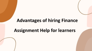 Advantages of hiring Finance Assignment Help for learners