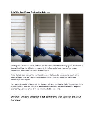 Different window treatments for bathrooms that you can get your hands on