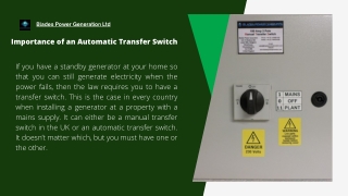 Importance of an Automatic Transfer Switch